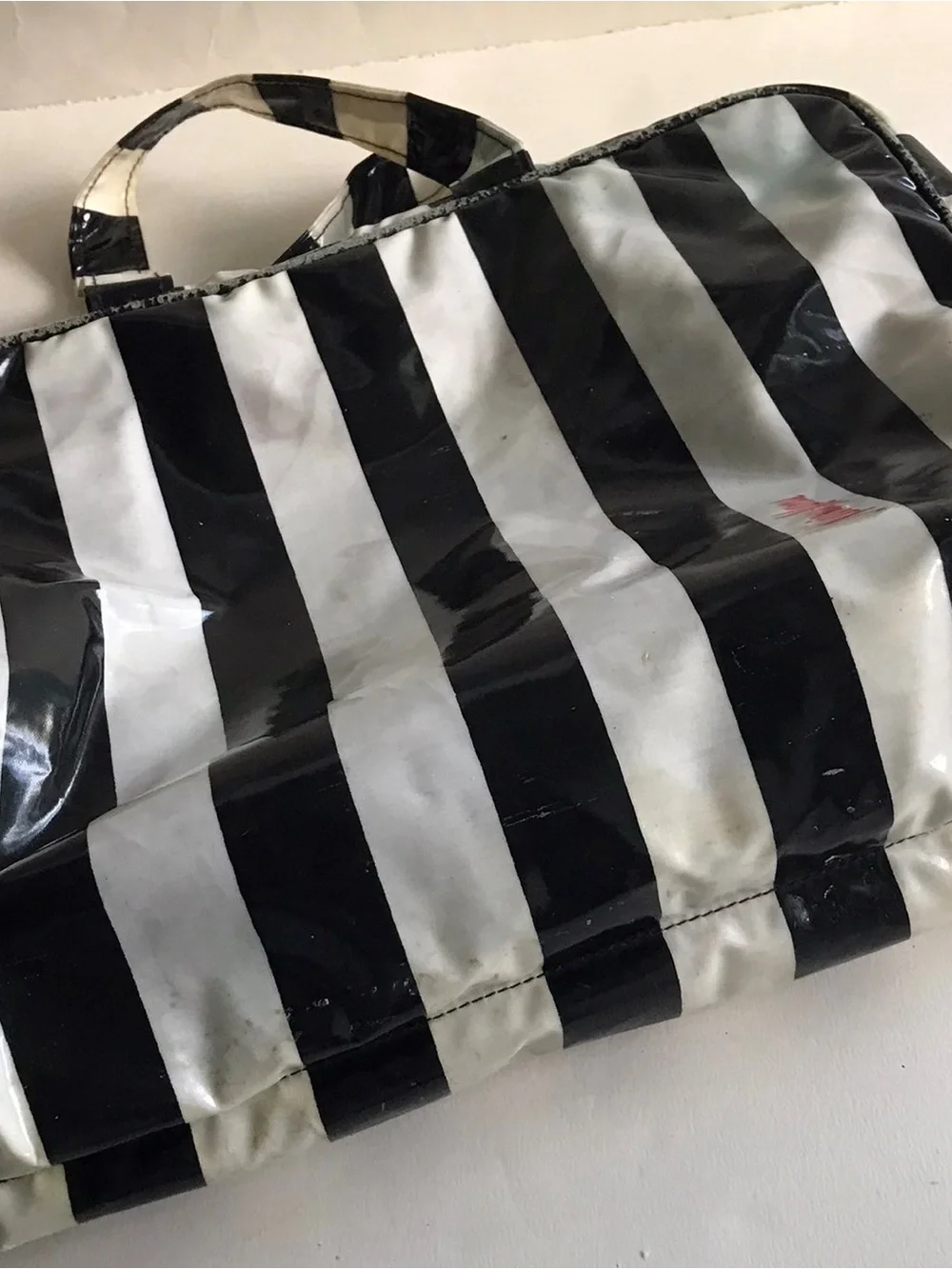 NEIMAN MARCUS Stripe Cosmetic Case Large Bag Vintage